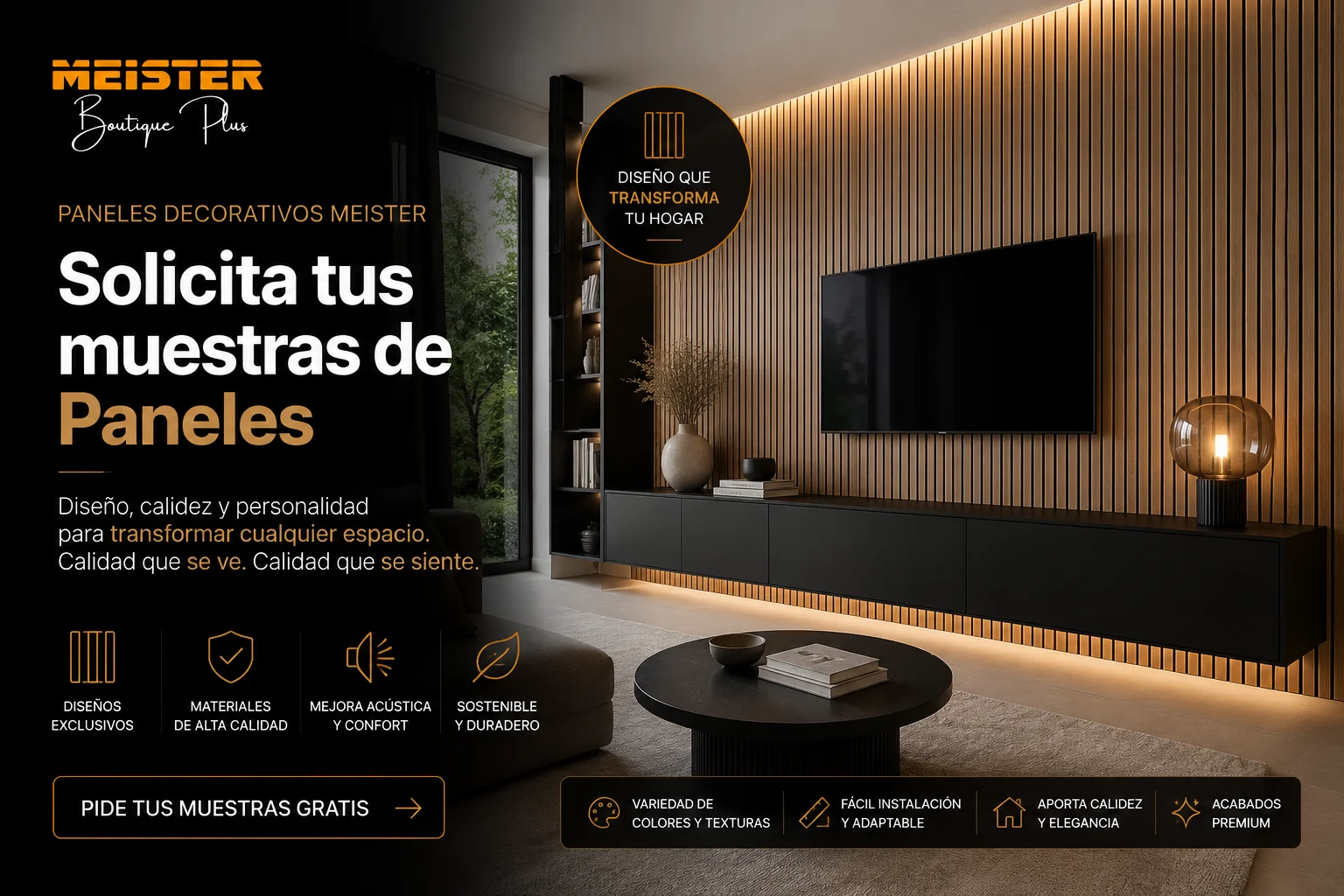 Muestras de paneles y revestimientos MEISTER